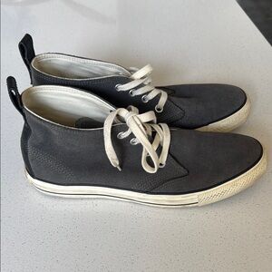 Converse Gray suede High-Top Sneakers with White Accents